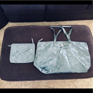 Coach Dark Gray Weekend Nylon Shoulder Tote